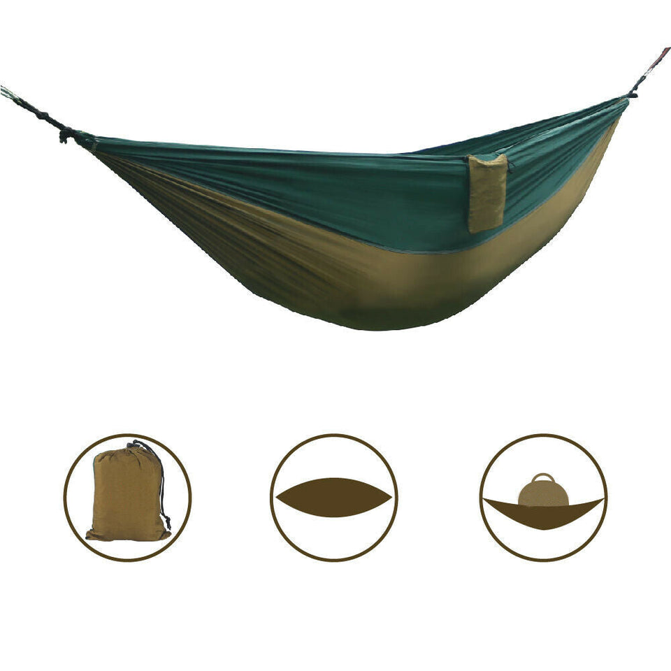 Portable Double 2 Person Nylon Parachute Outdoor Camping Hammock Hanging Swing