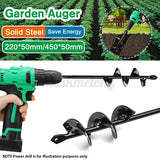 18'' Planting Auger Spiral Hole Drill Bit For Garden Yard Earth Bulb Planter