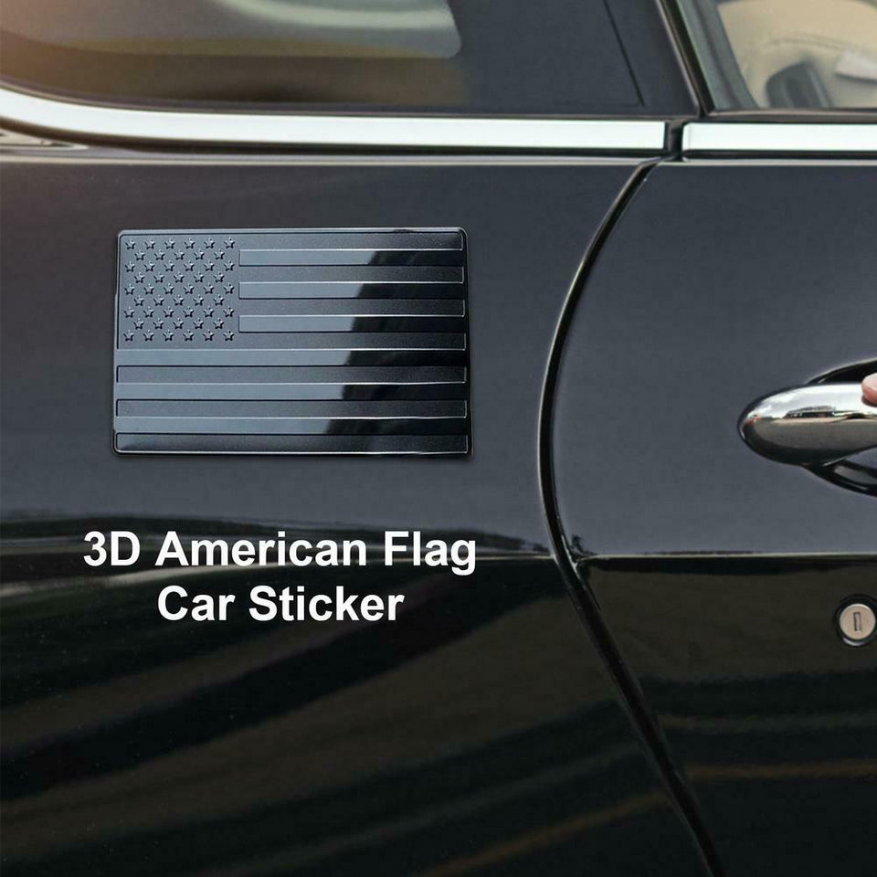 2x US Flag Car Side Fender Emblems Rear Tail Trunk Badges Decals Stickers USA
