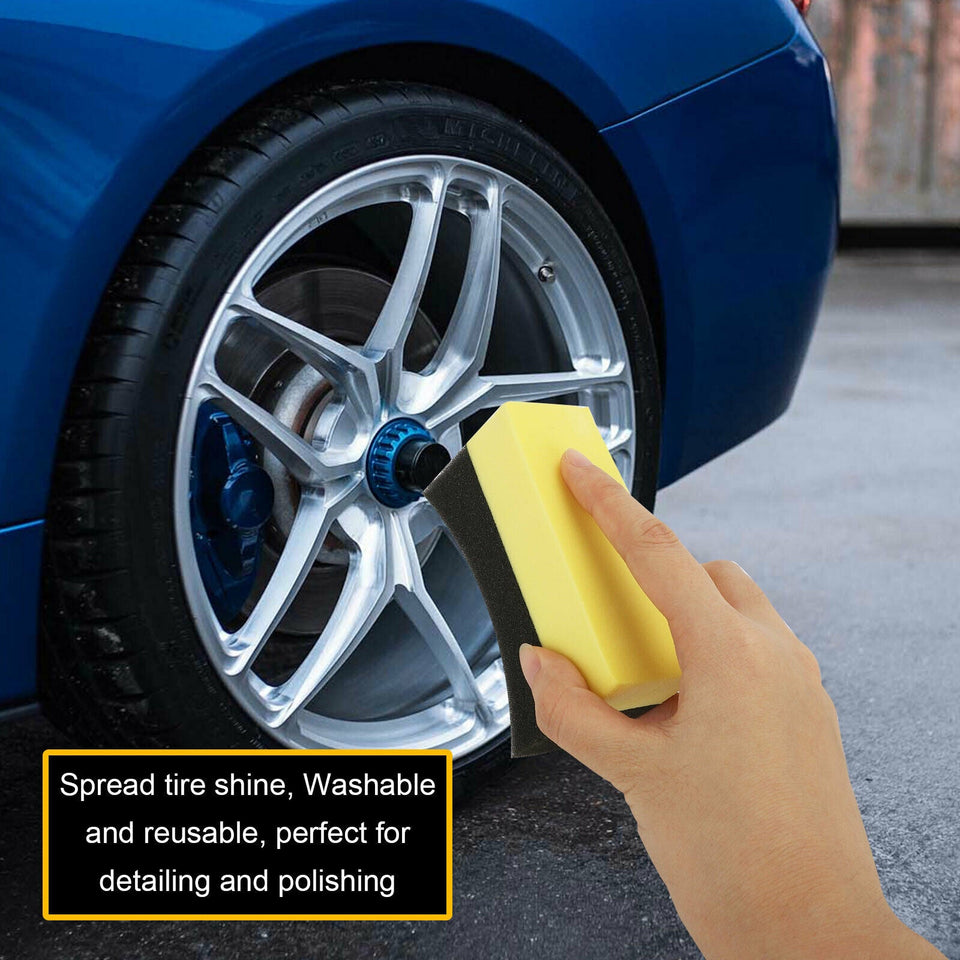 6X Tire Dressing Applicator Pads Car Contour Sponge Gloss Shine Protectant Wheel