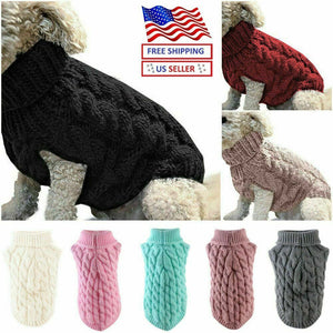 Pet Dog Jumper Knit Sweater Clothes Puppy Cat Knitwear Costume Coat Apparel Warm