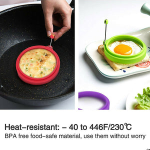 4PCS NEW Egg Fried Mold Silicone Ring Pancake Silica Gel Kitchen Cooking Tool US