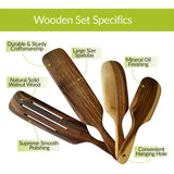 Walnut Wood Wooden Spoons for Cooking Kitchen Utensils Spatula Set Spurtle