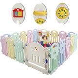 Baby Playpen 18 Panels Infants Toddler Safety Kids Play Pens w/ Activity Board