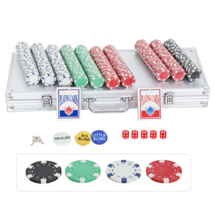 500 Chips Poker Chip Set  2 Cards 11.5 Gram Holdem Cards Game W/Aluminum Case 680306981526