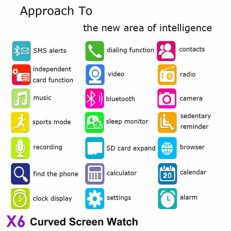 Updated Screen Bluetooth Smart Watch W/ Cam Phone Mate For iphone IOS Android LG