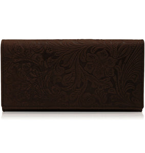 Genuine Leather Wallets For Women Floral Accordion Ladies Wallet RFID Blocking