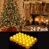 24pcs Christmas Flameless Candles LED Tea Lights Battery Operated No Flame Decor
