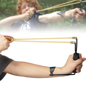Compact Folding Slingshot Wrist Rocket Catapult for Hunting Outdoor Sport/Games
