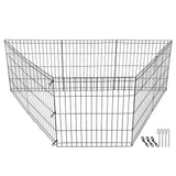 24"8 Panel Pet Playpen Metal Crate Fence Puppy Kennel Exercise Pen Cage Pet Play