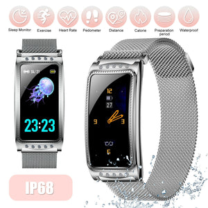 Women Lady Smart Watch Heart Rate Blood Pressure Fitness Tracker For iOS Android