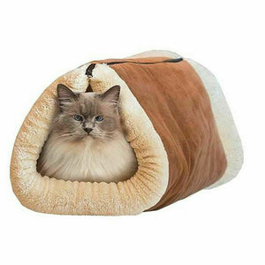 2 in 1 Pet Cat House Sleeping Bed Kennel Puppy Cave Super Soft Mat Pad Warm Nest