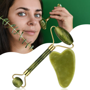 Jade Roller Face Body Eye Gua Sha Massager Set Anti Aging Wrinkle Beauty Therapy