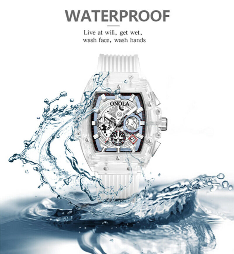 Chronograph Mens Watch Relojes Hombre Unique Waterproof Sport Quartz Wristwatch