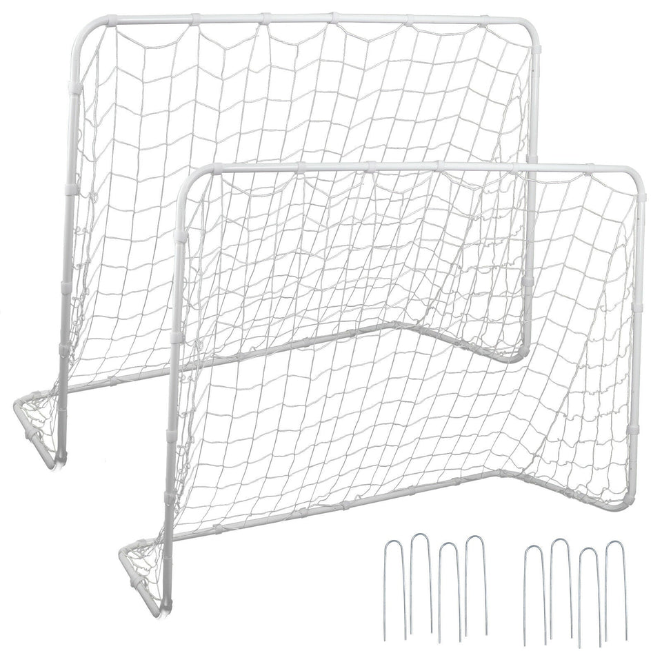 2Pack 6x4 FT Post Net Steel Frame Soccer Goal Practice Football w/Durable Net