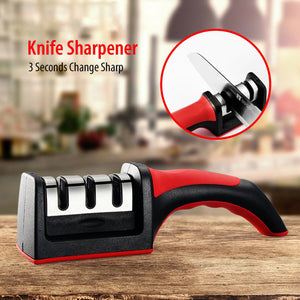 Knife Sharpener 3Stage Kitchen Straight Tungsten Diamond Ceramic Tool Sharpener