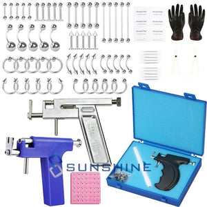 Professional Body Piercing Tool Kit Ear Nose Navel Nipple Needles with Studs