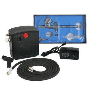 Precision Dual-Action AIRBRUSH AIR COMPRESSOR KIT SET Craft Cake Hobby Paint 700161260915