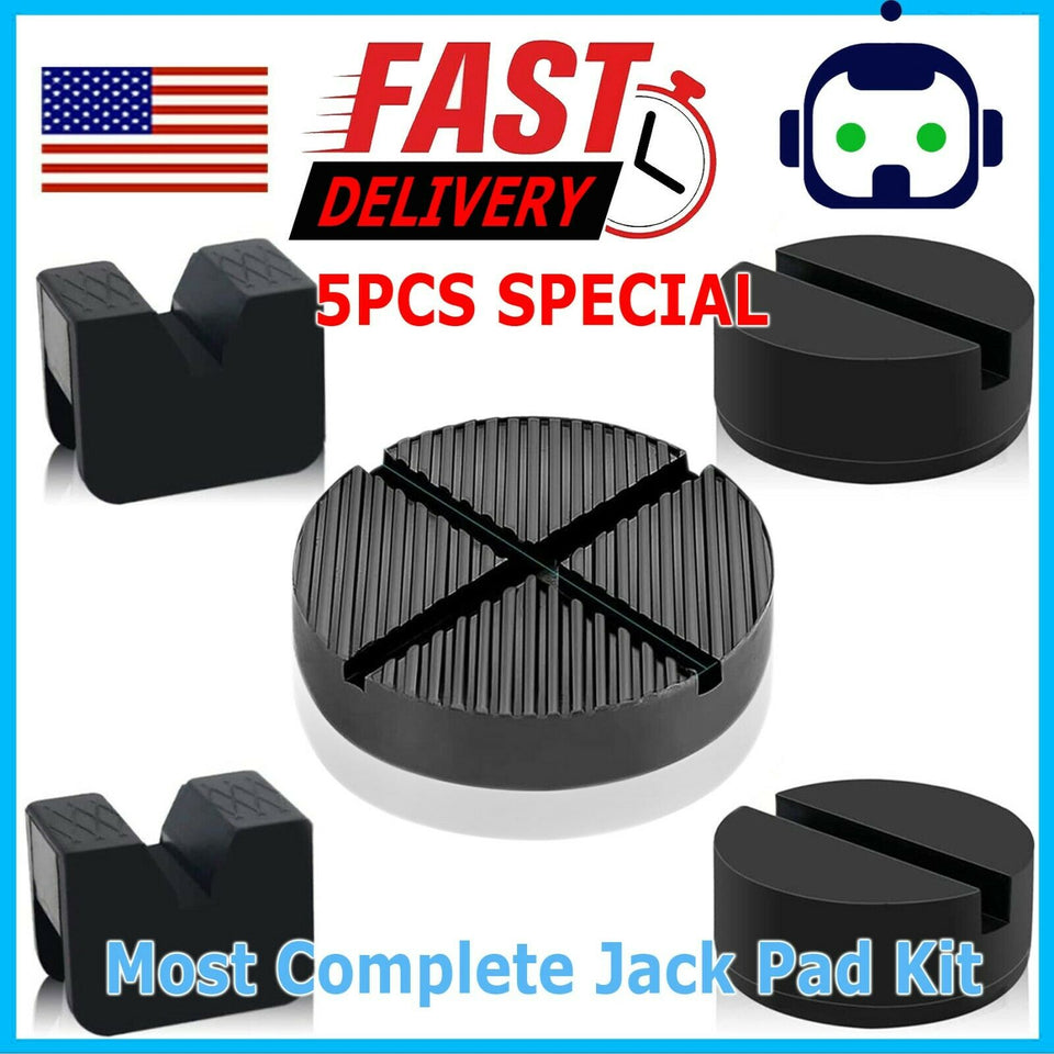 All in One 5 Jack Rubber Pad Car Anti-Slip Rail Pinch Weld Adapter Support Block
