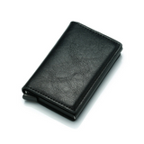 RFID Blocking Leather Mens Wallet Carbon Fiber Purse Slim ID Credit Card Holder