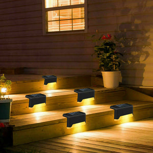 8 Pack Solar LED Bright Deck Lights Outdoor Garden Patio Railing Decks Path Lamp