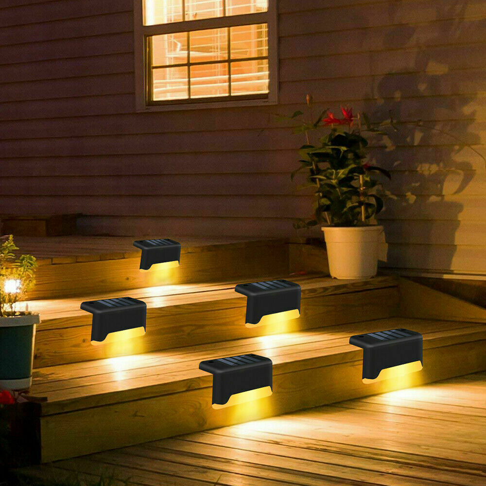 8 Pack Solar LED Bright Deck Lights Outdoor Garden Patio Railing Decks Path Lamp