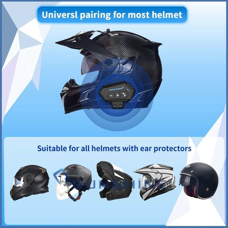 Bluetooth Helmet Headset Speaker Headphone for Motorcycle Motorbike Hands-free