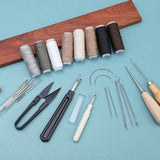 Leather Waxed Thread Stitching Needles Awl Hand Tools Kit for DIY Sewing Craft