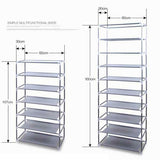 9 Tier 30 Pairs Shoe Rack Tower Cabinet with Cover Organizer Storage Shelf Hot