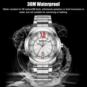 Waterproof Men's Watch Classic Relojes De Hombre Stainless Steel Quartz Business
