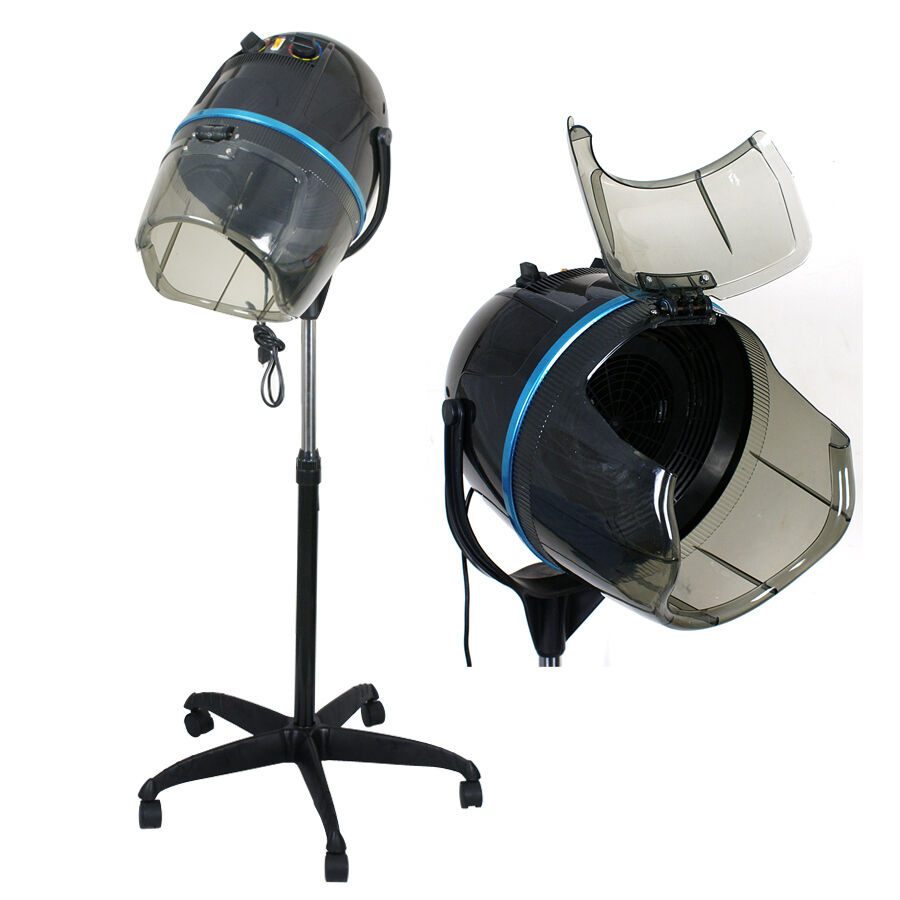 Professional 1300W Adjustable Hooded Floor Hair Bonnet Dryer Stand Up W/Wheels 700161263527
