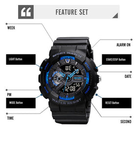 Fashion Military Men's Sport Digital Quartz Analog Waterproof Wrist Watch US Sto