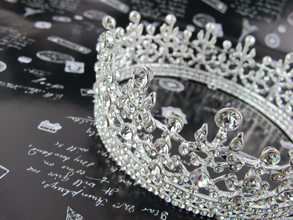 New 4.5cm High Full Crystal Luxury Wedding Bridal Party Pageant Prom Tiara Crown