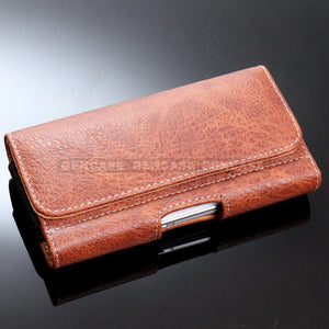 Horizontal Leather Cell Phone Pouch Wallet Case Holder Belt Clip Holster Cover