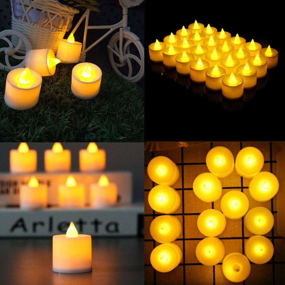 24pcs Christmas Flameless Candles LED Tea Lights Battery Operated No Flame Decor