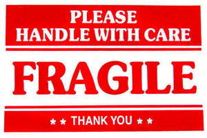 1 Roll 2“ x 3” Fragile Handle With Care Stickers Labels, 500 Per Roll