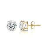 1/4Ct Diamond Stud Earring 14k Yellow Gold Over Round Diamond Solitaire Earring