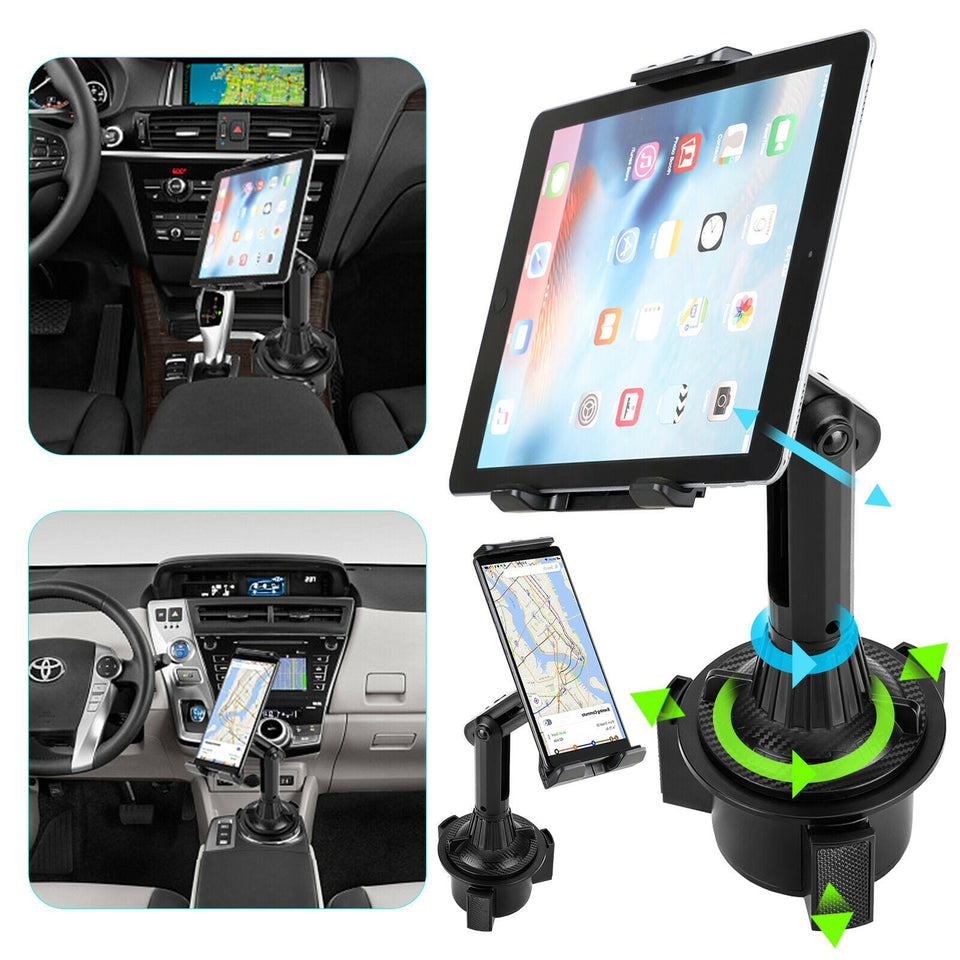 Car Mount Adjustable Cup Holder Stand Cradle For Cell Phone Tablet Universal New