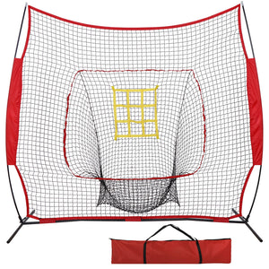 7'×7' Baseball & Softball Practice Net Upgraded Strike Zone for Pitching Hitting 785249699672